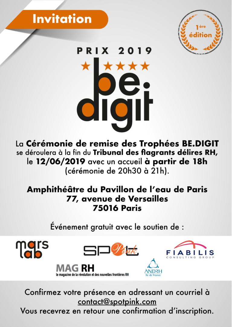 VF invitation cérémonie de remise des Trophées BE DIGIT 2019